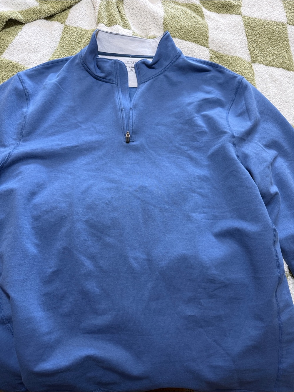 J. Crew Men's Blue Quarter-Zip Pullover Sweater